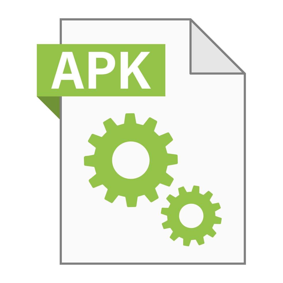moderno design piatto dell'icona del file apk per il web vettore