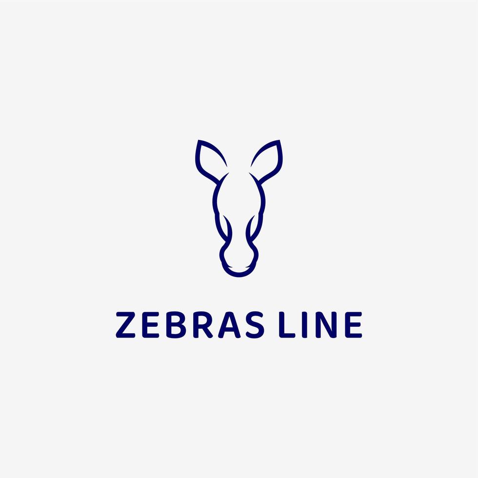 linea zebre testa logo design vettore