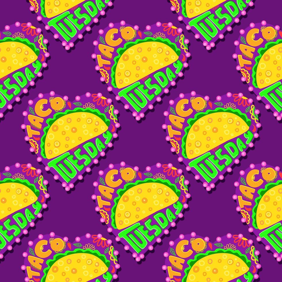 taco digitale carta. taco martedì. luminosa Stampa di messicano cucina.seamless modello vettore