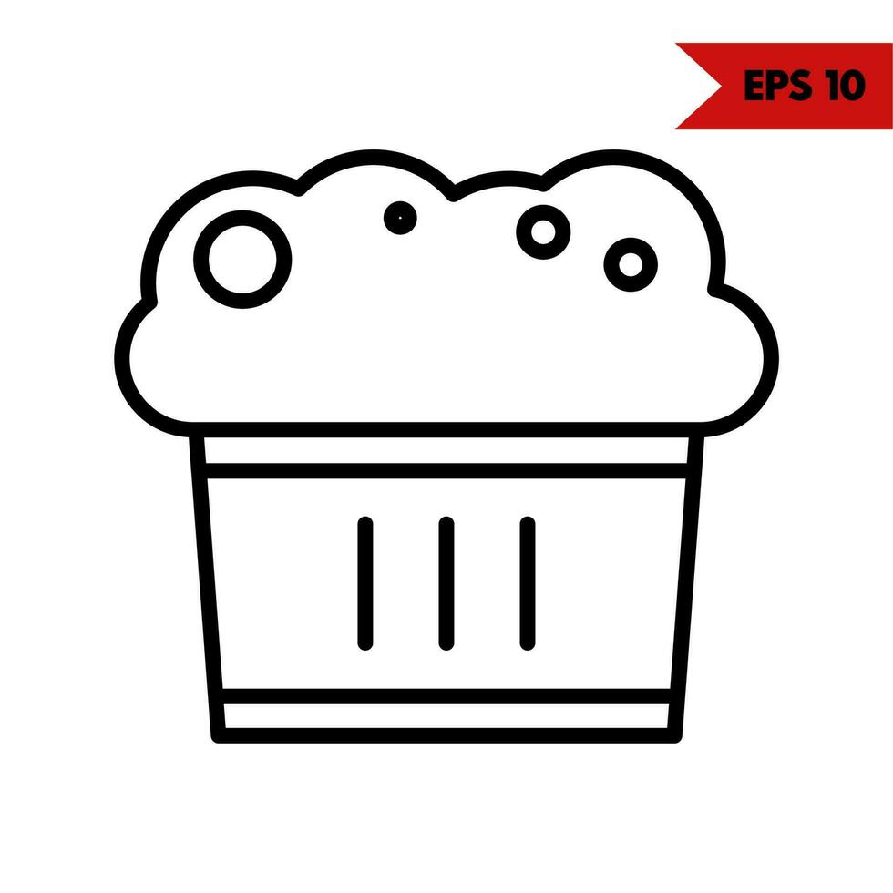 illustrazione di torta linea icona vettore