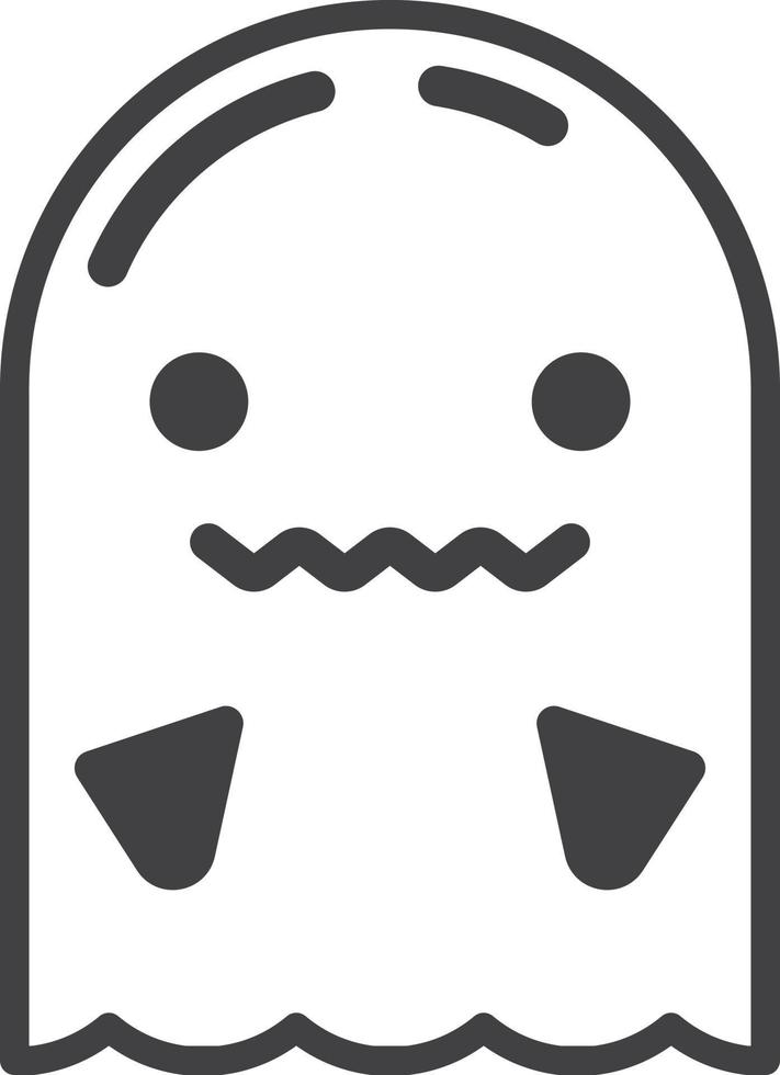 carino fantasma e cranio illustrazione nel minimo stile vettore