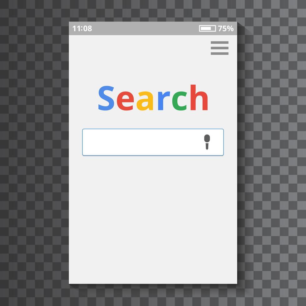 smartphone ricerca.schermo su il Internet. vettore