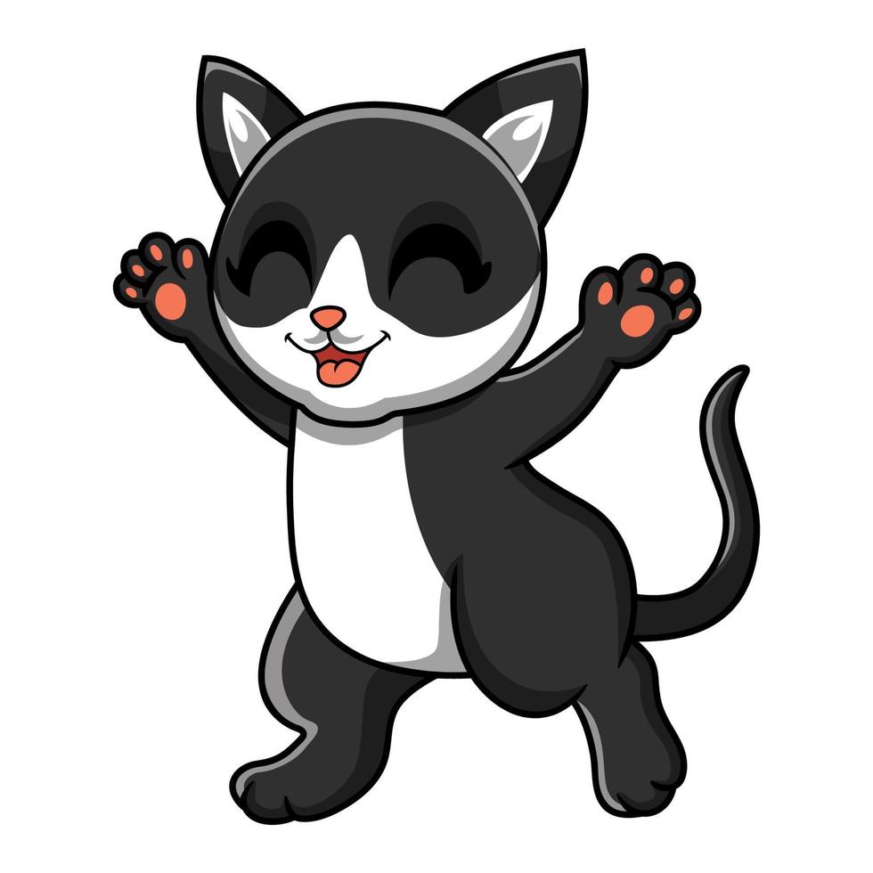 carino nero Fumo gatto cartone animato vettore