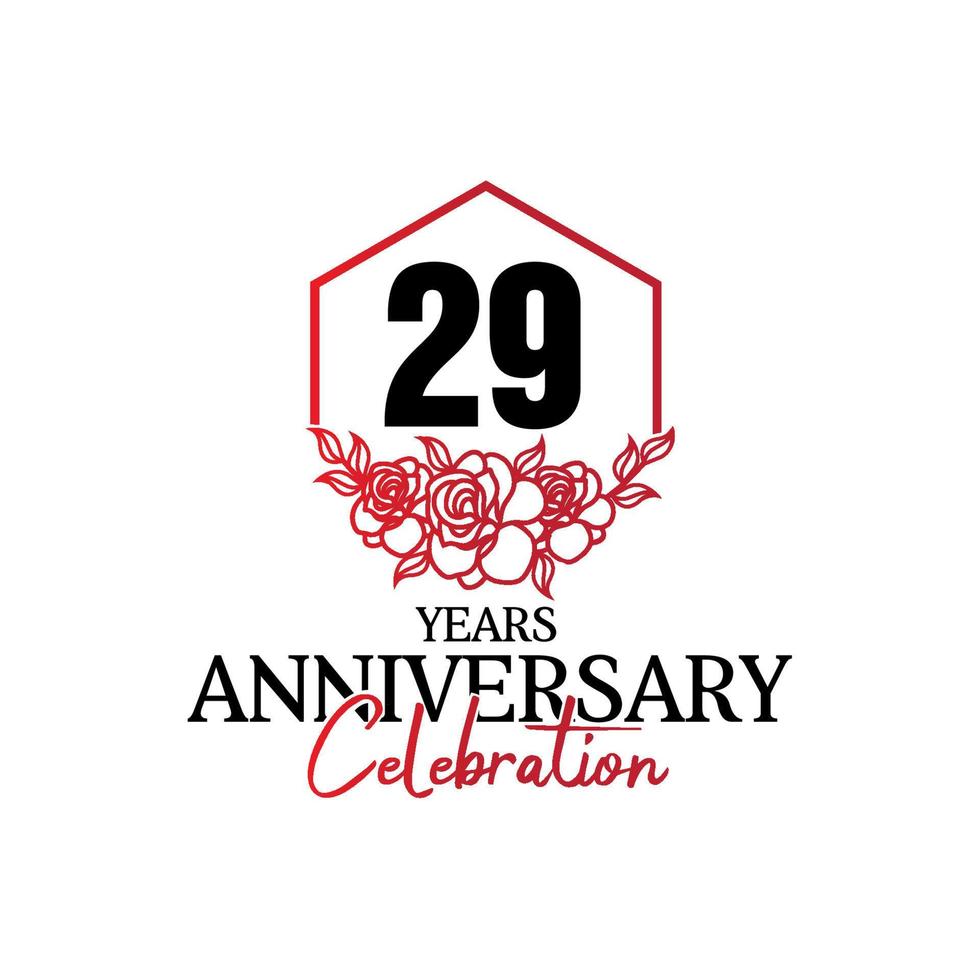 29 anni anniversario logo, lussuoso anniversario vettore design celebrazione