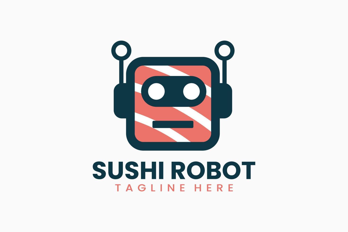 piatto moderno modello signore Sushi robot logo vettore