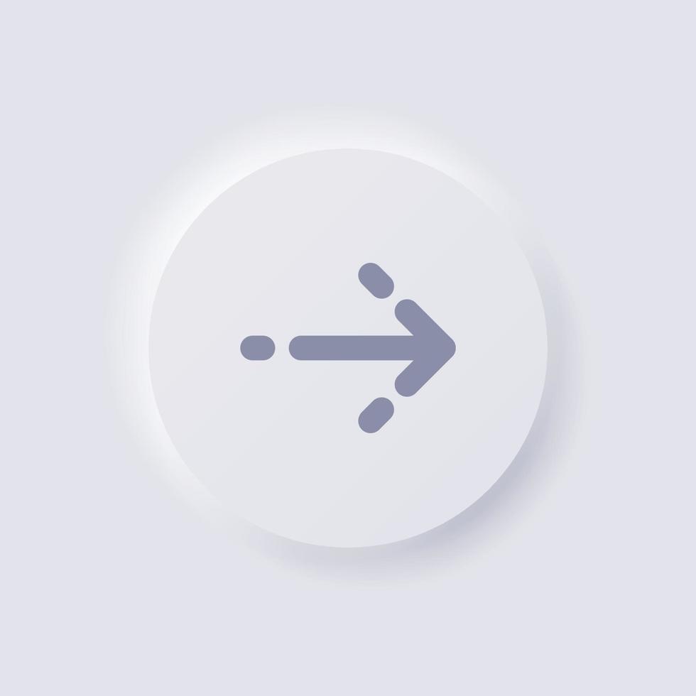 freccia icona, bianca neumorphism morbido ui design per ragnatela disegno, applicazione ui e Di più, pulsante, vettore. vettore