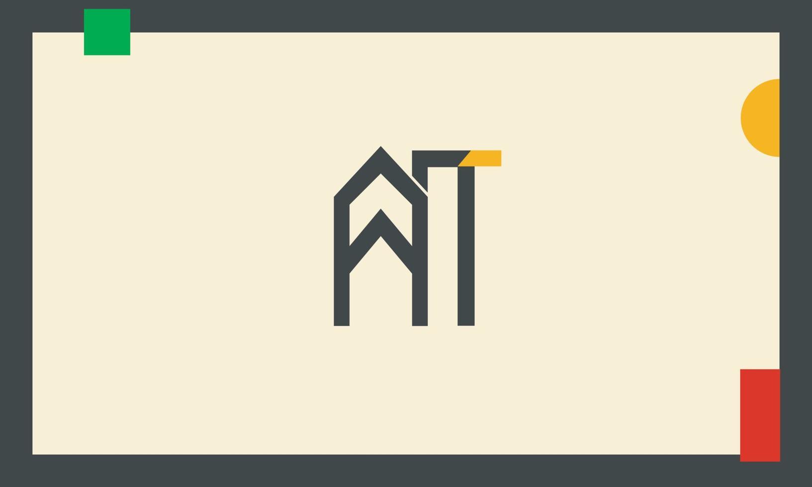 alfabeto lettere iniziali monogramma logo at, ta, a e t vettore