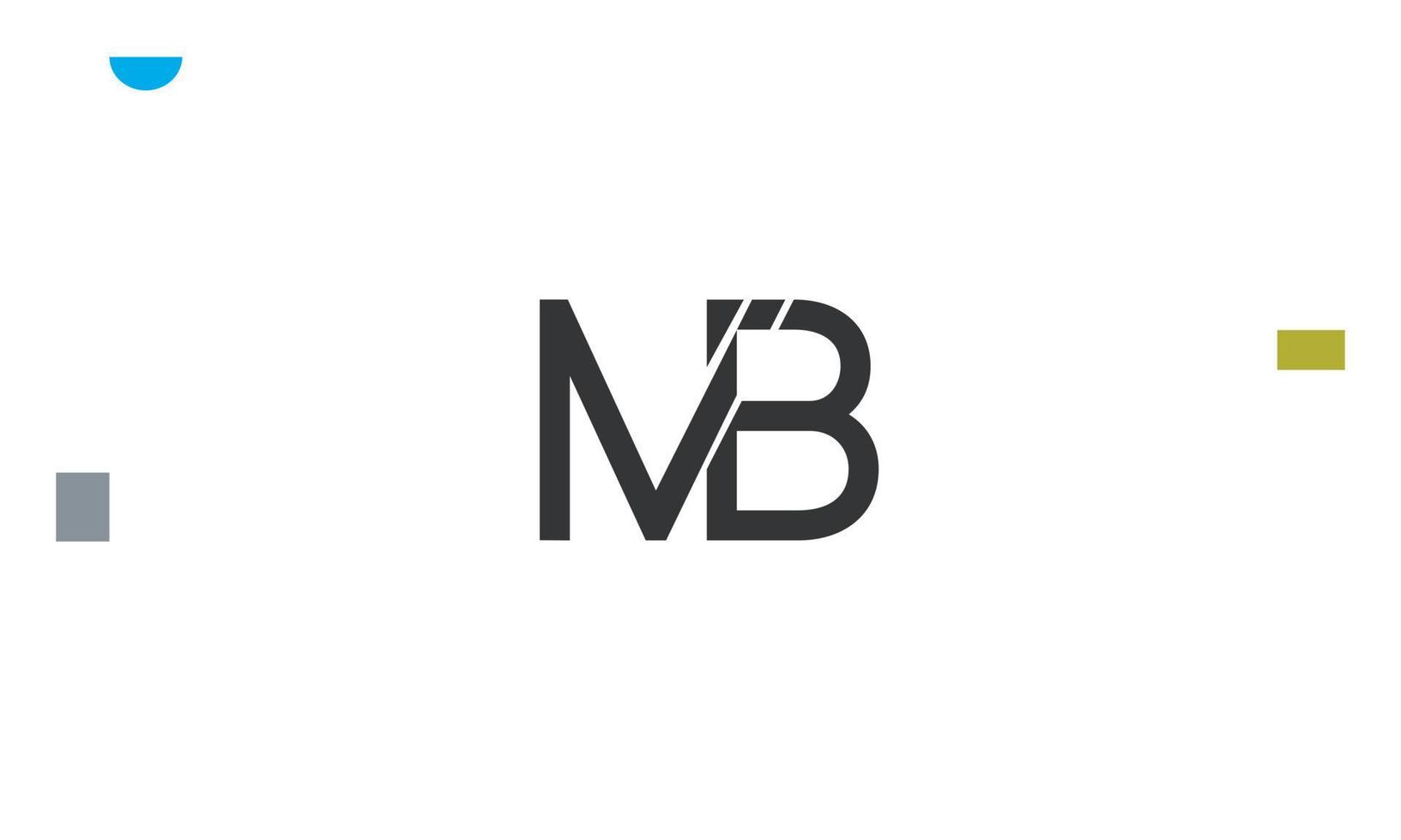 alfabeto lettere iniziali monogramma logo mb, bm, m e b vettore