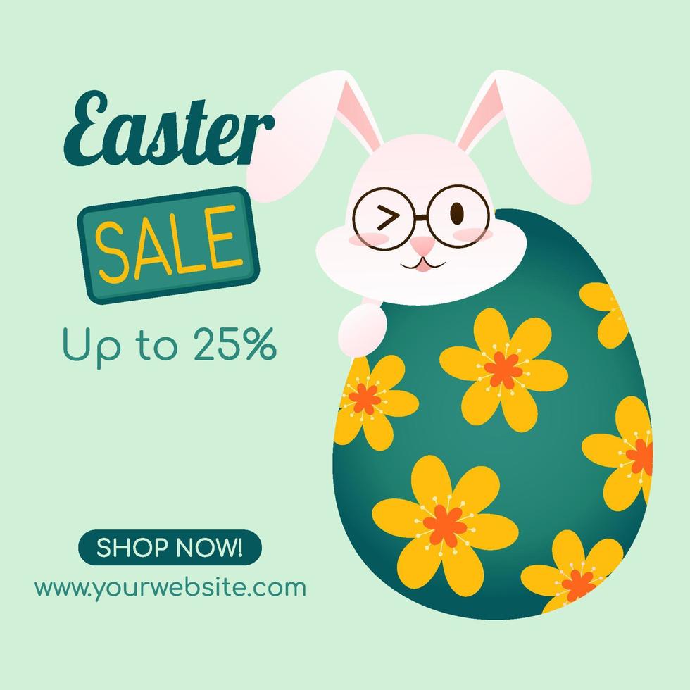Pasqua vendita striscione. carino Pasqua coniglietto design per i saldi. piatto vettore illustrazione.