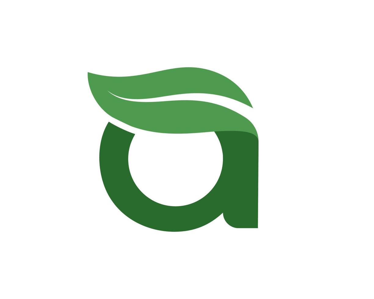 lettera un' logo con foglia icona. minimalista natura logo vettore