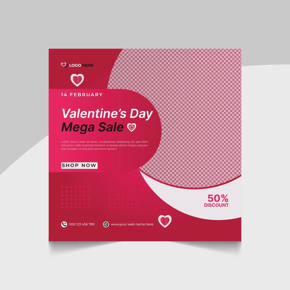 contento San Valentino giorno promozionale sconto vendita sociale media inviare ragnatela bandiera modello vettore