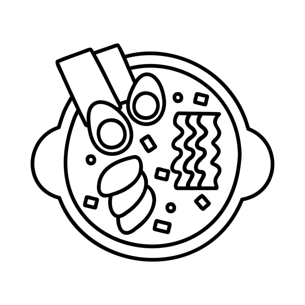 scarabocchio ramen spaghetto illustrazione design vettore. asiatico cibo per ristoranti menù vettore
