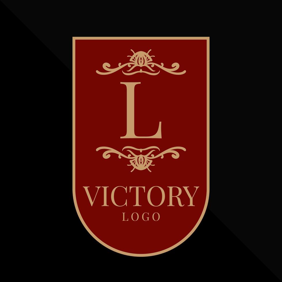 lettera l glorioso vittoria logo vettore design elemento