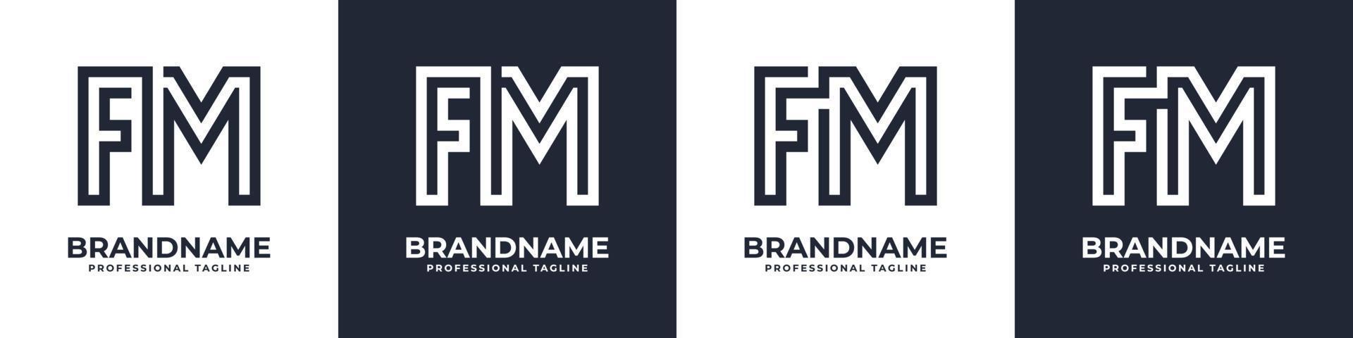 semplice fm monogramma logo, adatto per qualunque attività commerciale con fm o mf iniziale. vettore