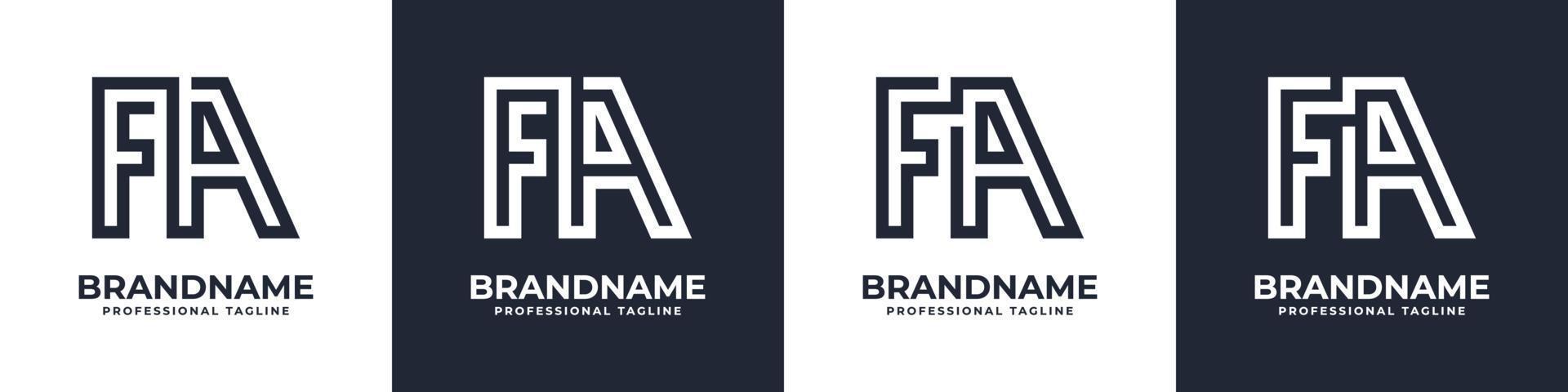 semplice fa monogramma logo, adatto per qualunque attività commerciale con fa o af iniziale. vettore
