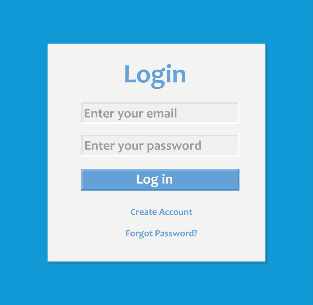 accesso e Registrati modulo con blu tema per del desktop applicazione o sito web vettore