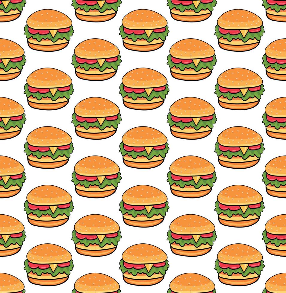 modello senza cuciture fast food menu prodotto sfondo elemento vettore logo carta da parati ristorante hamburger