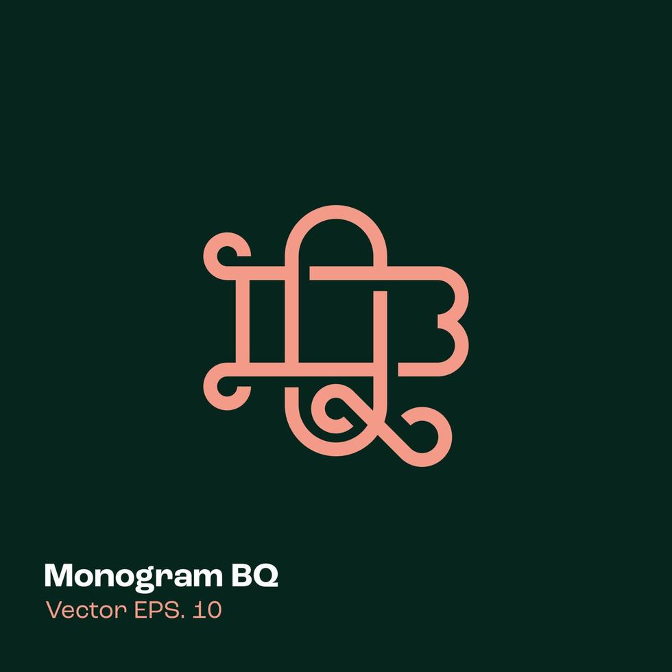 monogramma logo bq vettore