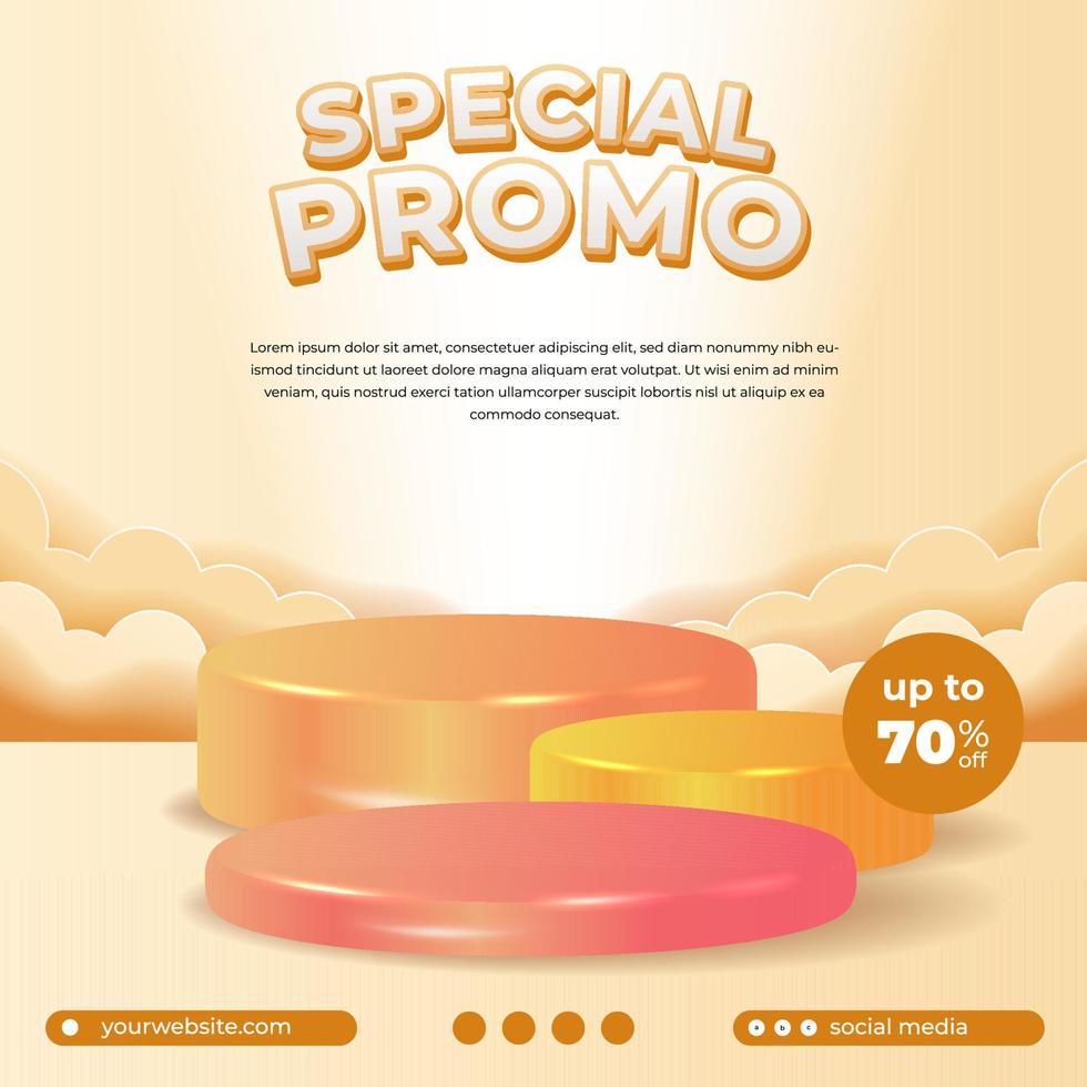 speciale promo vendita offrire bandiera sociale media veloce aviatore promozione con cilindro podio palcoscenico Schermo Prodotto per sociale media etichetta vettore