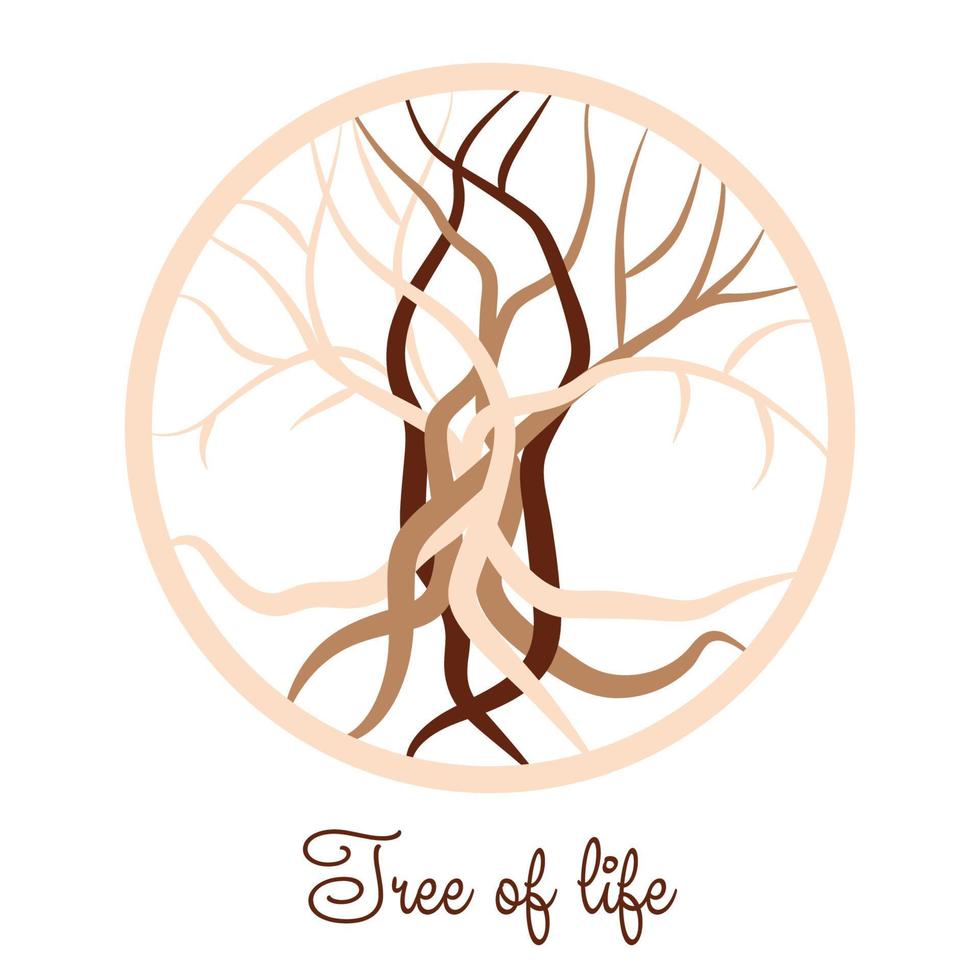 il albero di vita, un antico celtico simbolo, decorato con scandinavo modelli. beige moda design vettore