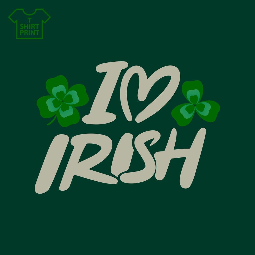 iscrizione io amore irlandesi su un' verde sfondo. manoscritto spazzola font. vettore illustrazione