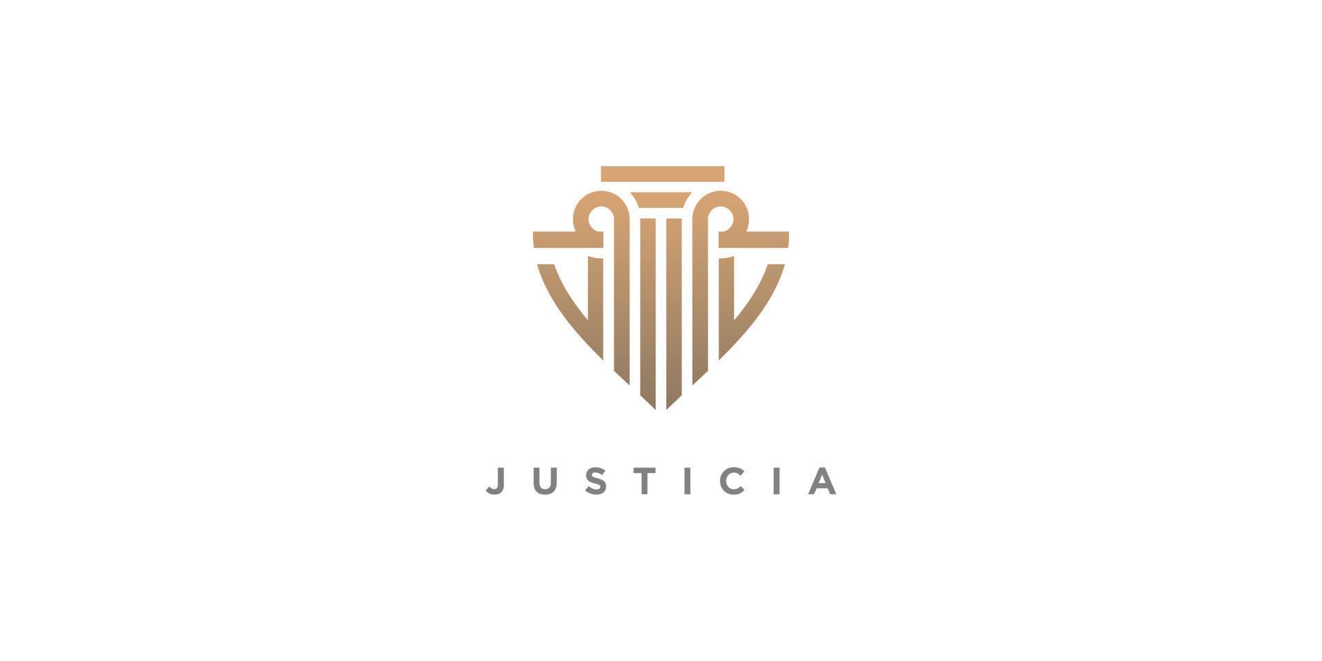 giustizia logo design con moderno astratto concetto vettore