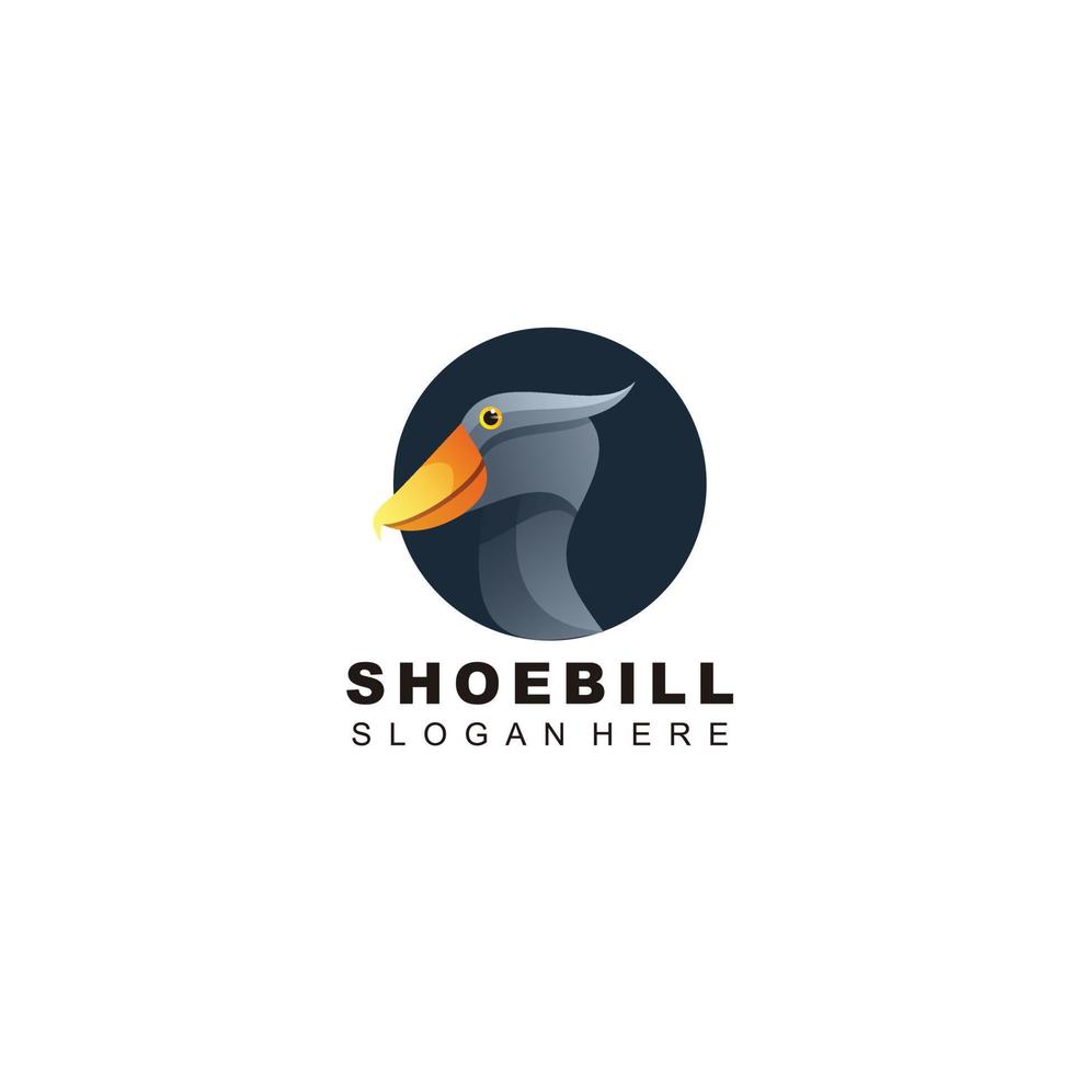 shoebill logo icona design vettore modello