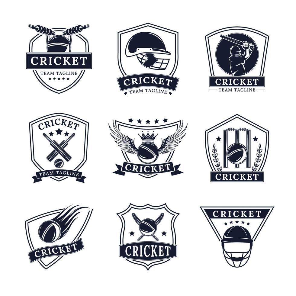 cricket sport gioco logo impostato vettore