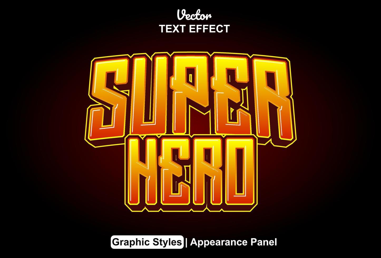 super eroe testo effetto con grafico stile e modificabile. vettore