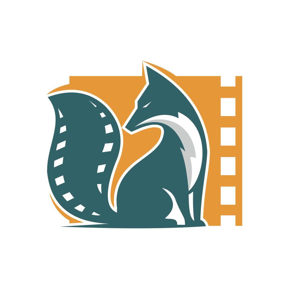 Volpe film logo icona design vettore