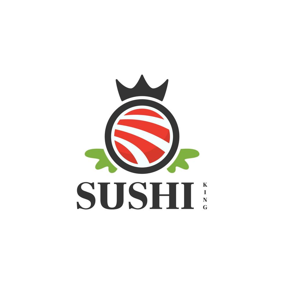 Sushi re corona logo vettore