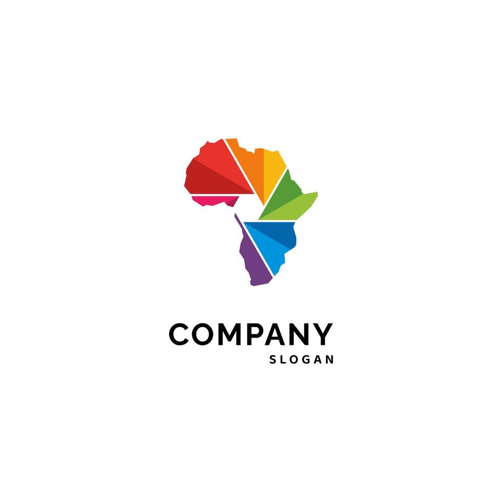 arcobaleno Africa carta geografica colorato logo vettore
