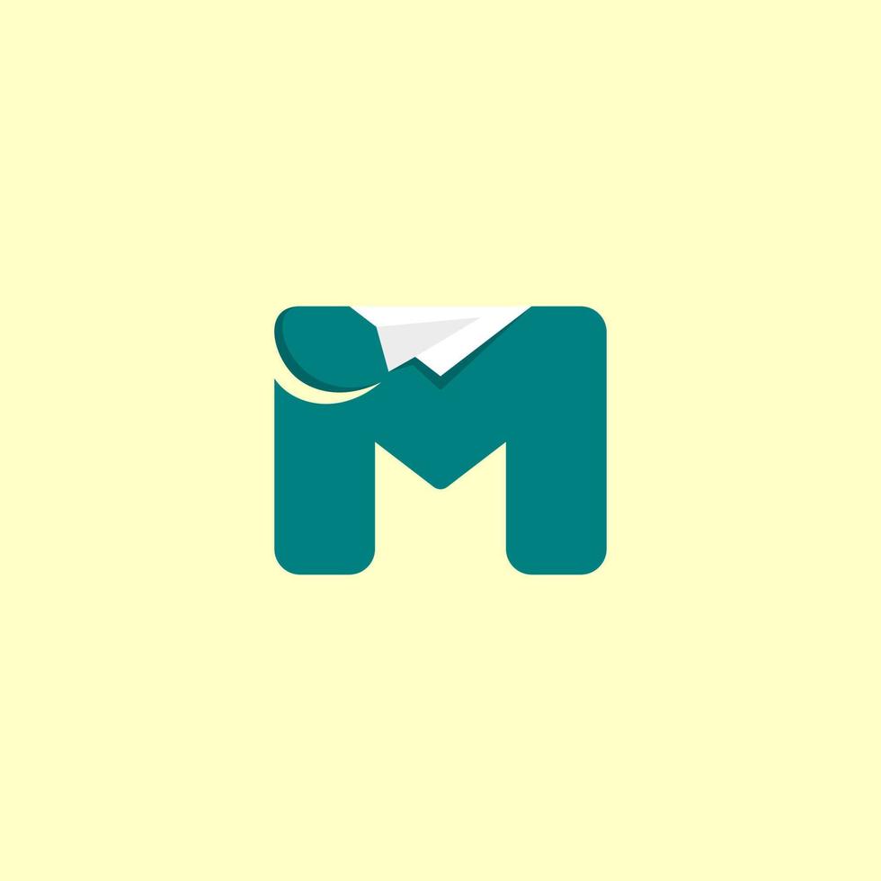lettera m posta logo carta aereo vettore