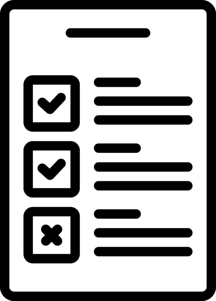icona della linea per la lista di controllo vettore