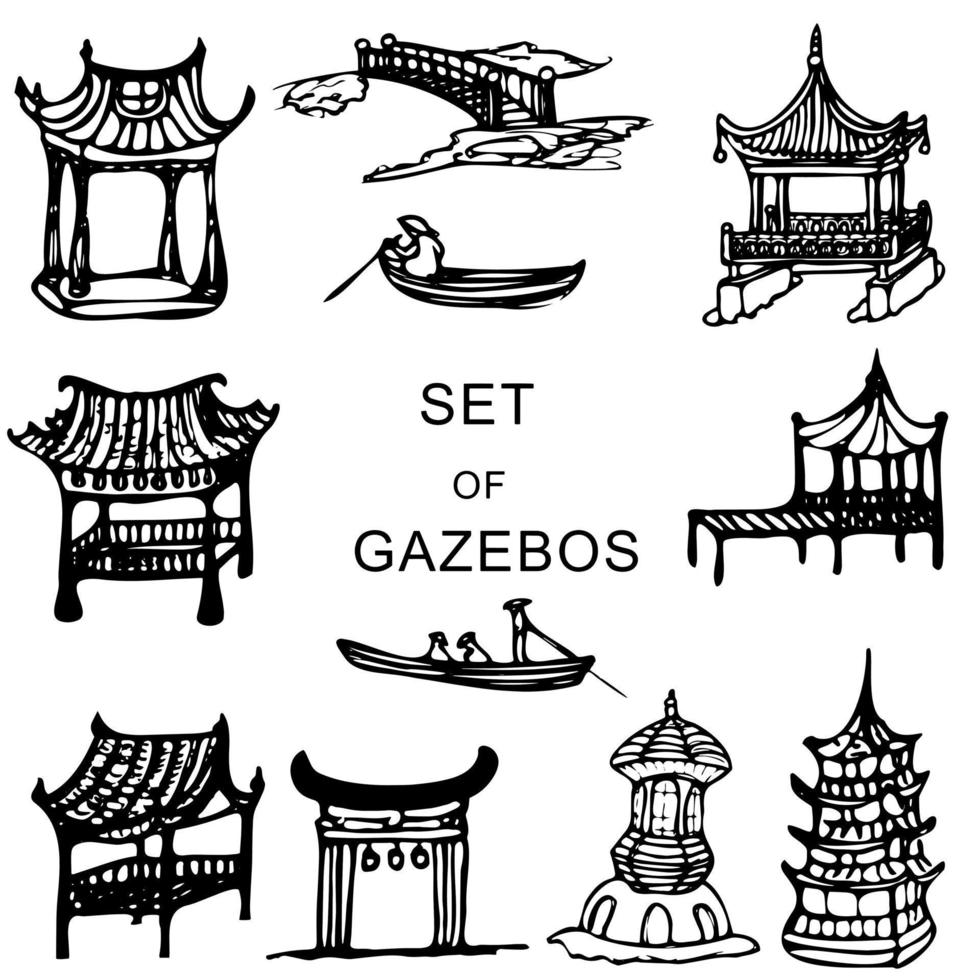Asia ragazza nel sakura e bambù. Giappone tradizioni di il est. terme elementi per il logo .disegno scarabocchio stile. vettore