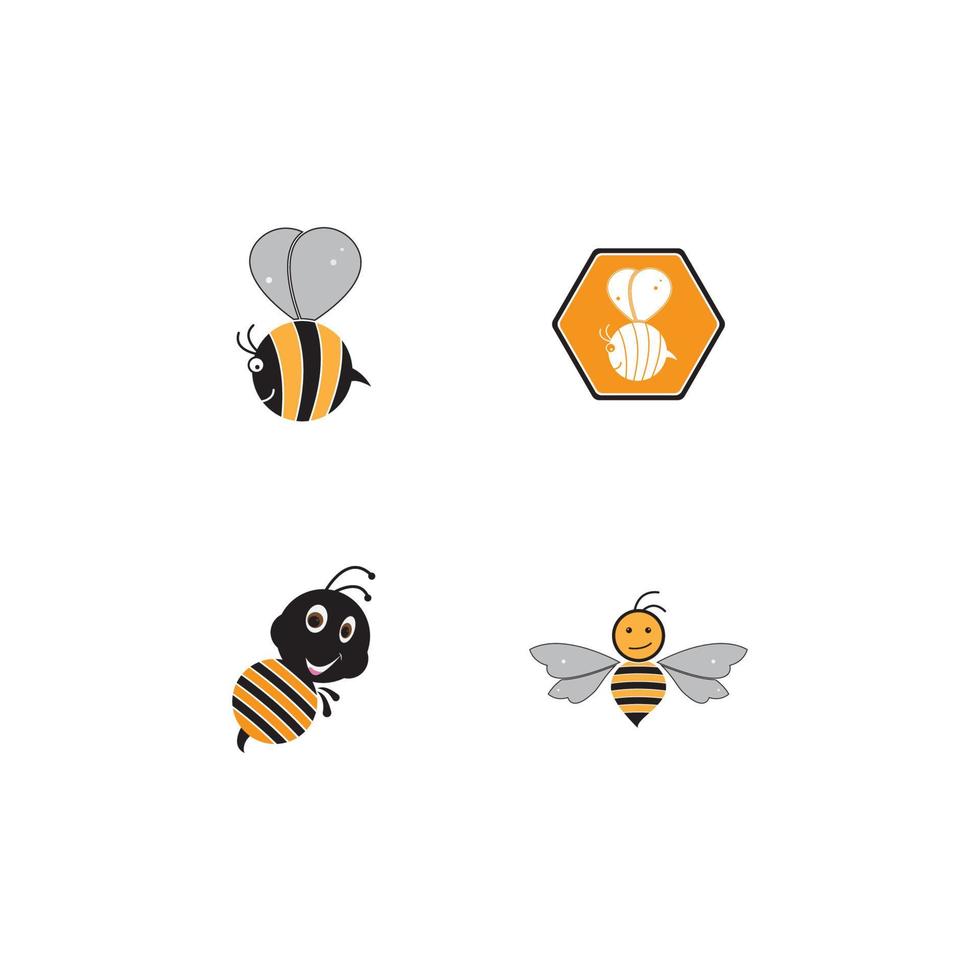 vettore del modello del logo dell'ape