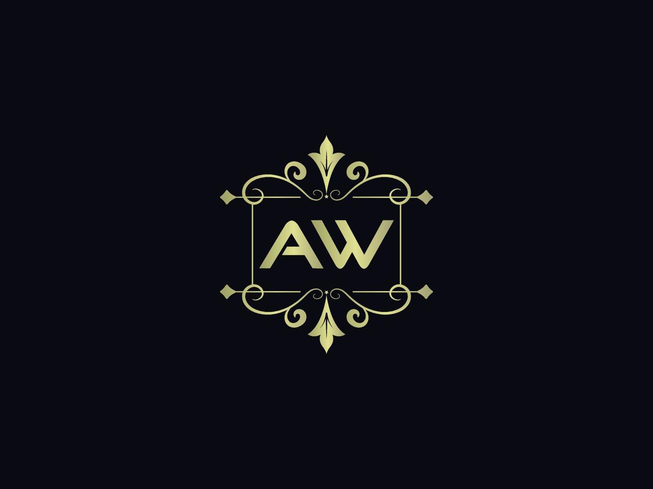 iniziale aw logo icona, unico aw lusso lettera logo design vettore