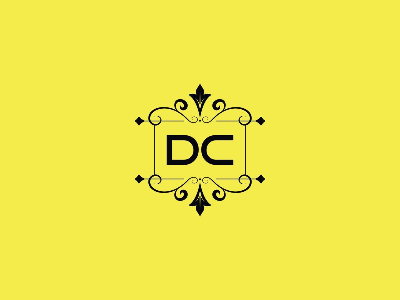 colorato dc logo icona, minimalista dc lusso lettera logo azione vettore