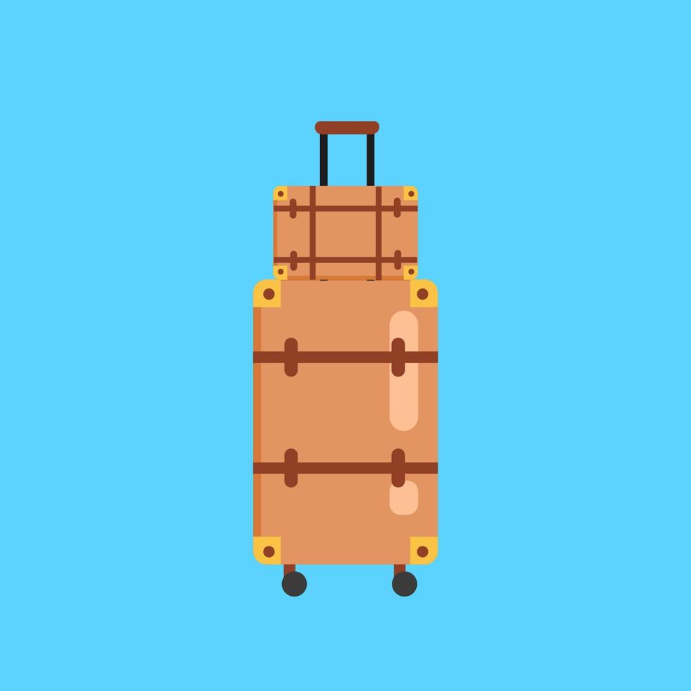 bagaglio e valigia piatto illustrazione vettore