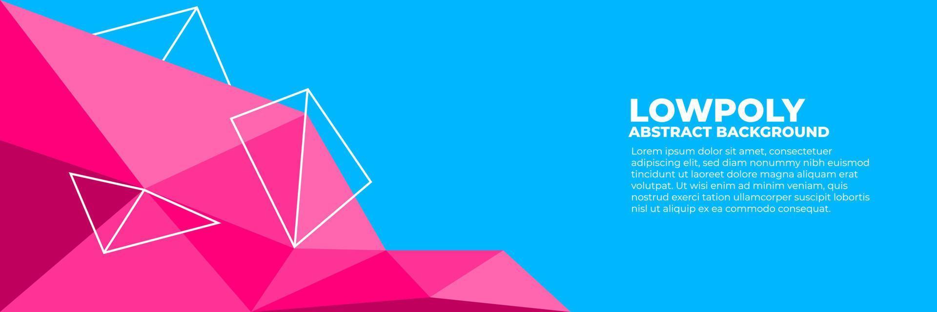 geometrico poligonale astratto sfondo con triangoli di moda fresco colore combinazione, Basso poli bandiera orizzontale con copia sapce per posto testo o oggetto vettore