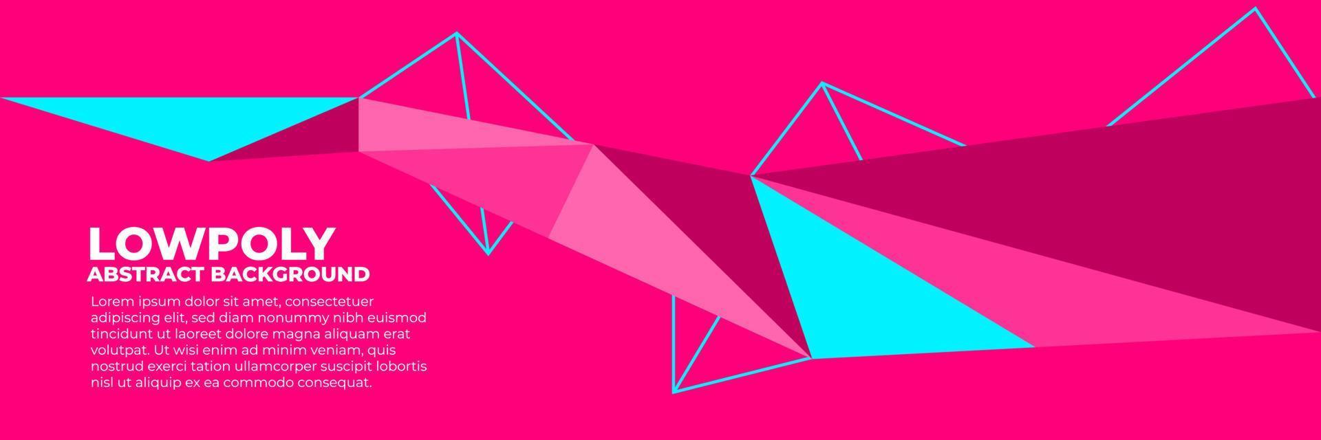 geometrico poligonale astratto sfondo con triangoli di moda fresco colore combinazione, Basso poli bandiera orizzontale con copia sapce per posto testo o oggetto vettore