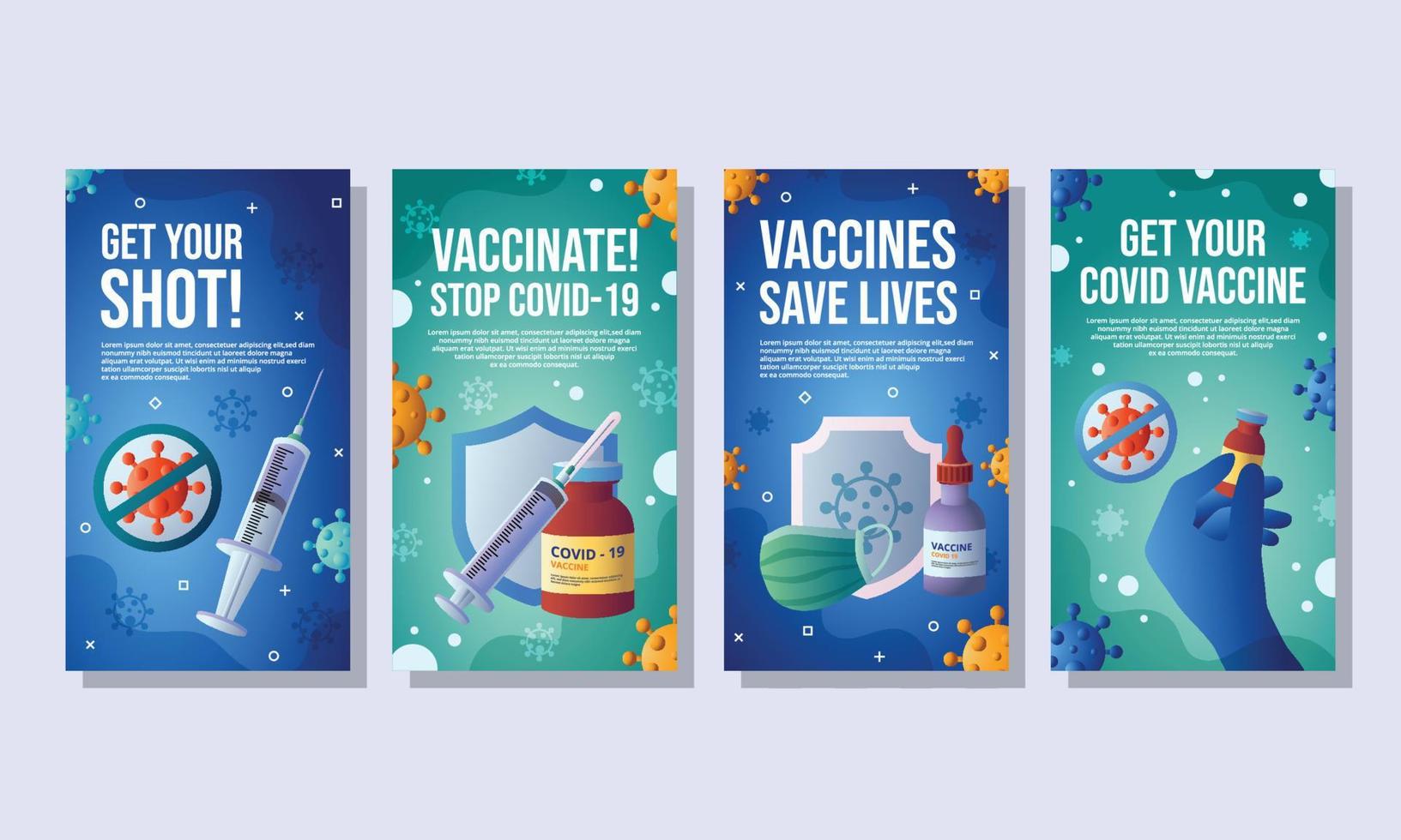 covid 19 vaccinazione sociale media messaggi vettore