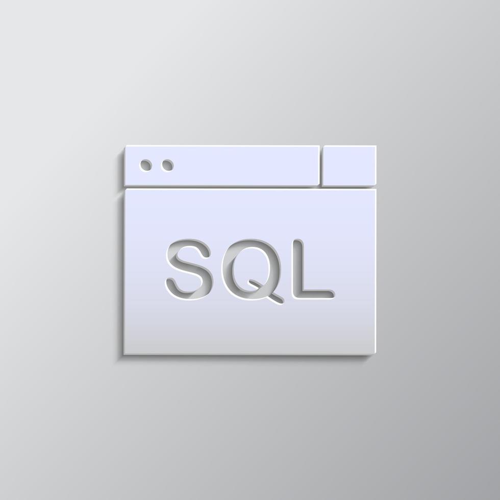 Banca dati, server carta stile, icona. grigio colore vettore sfondo- carta stile vettore icona