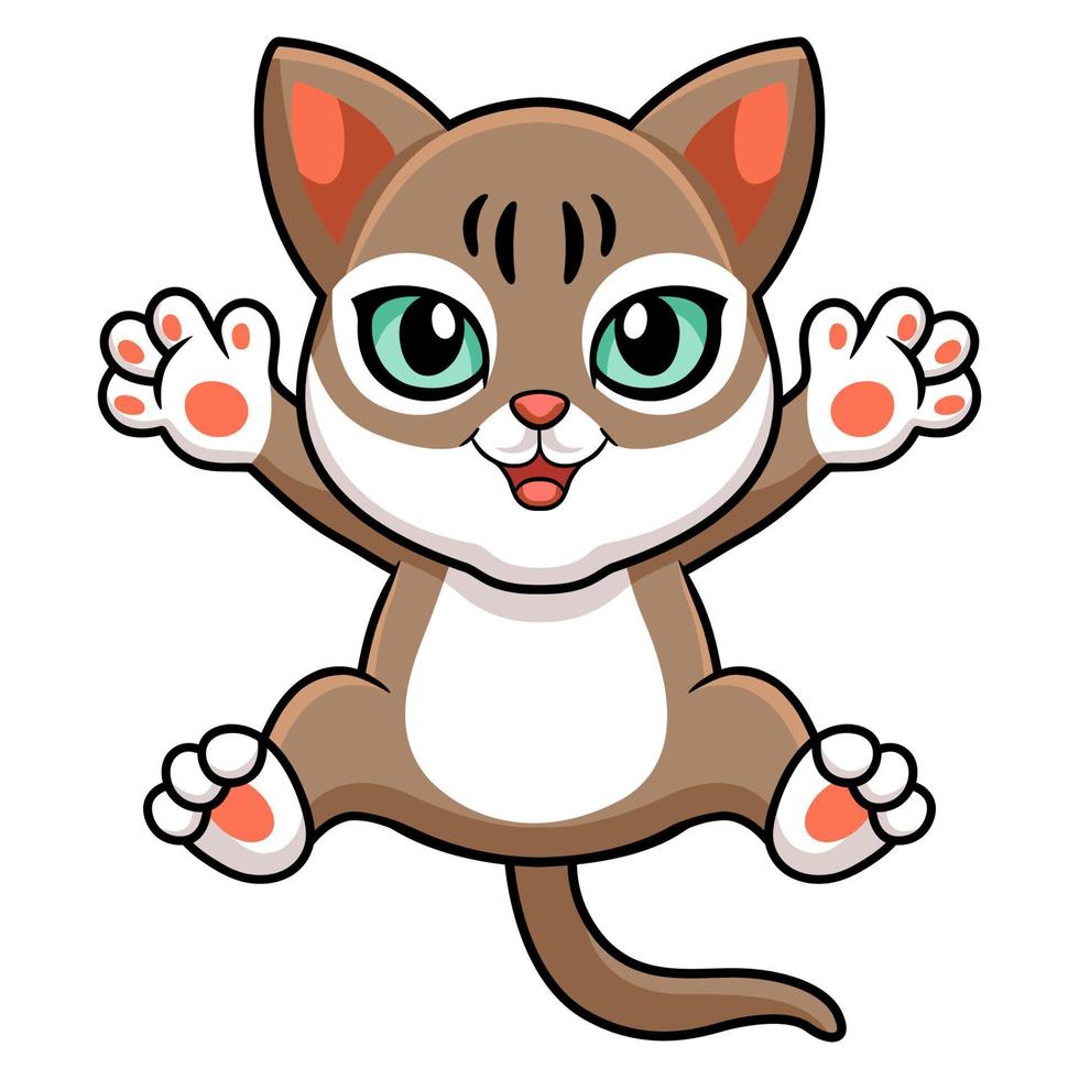 carino singapura gatto cartone animato in posa vettore