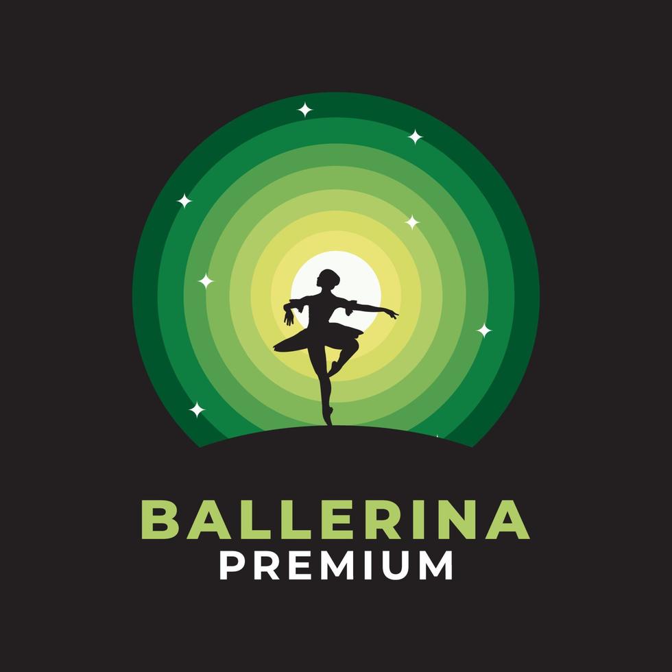 femmina ballerina vettore logo design