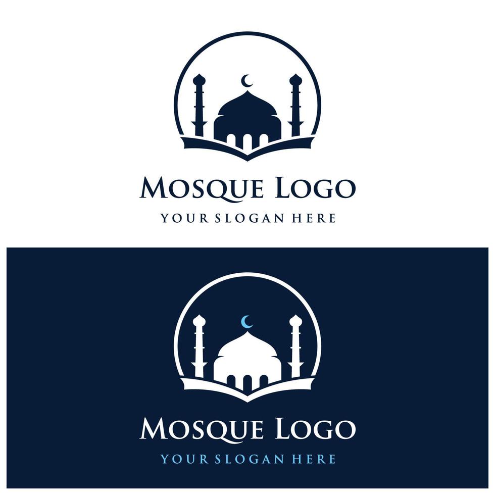 unico, moderno e creativo lusso moschea logo modello con monogramma.logo per islamico, Ramadan, compagnia. vettore