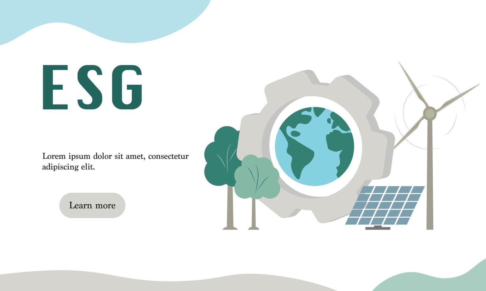 esg concetto. informazione bandiera chiamate per commemorare Questo della società contributo per ambientale, sociale questioni. vettore illustrazione