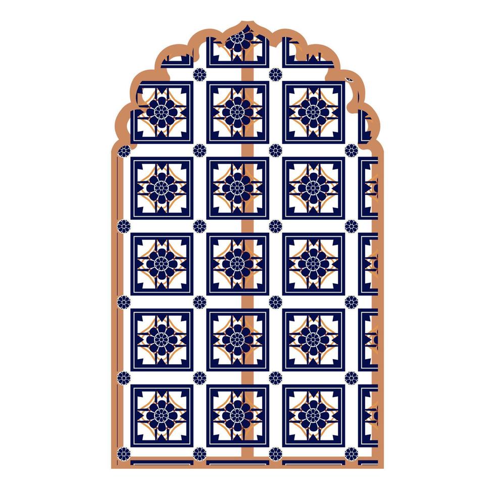 Islam finestra o cancello. decorativo telaio. moschea cupola e lanterne. vettore impostato di orientale geometrico ornamenti con griglia, maglia, cerchi, fiore sagome.