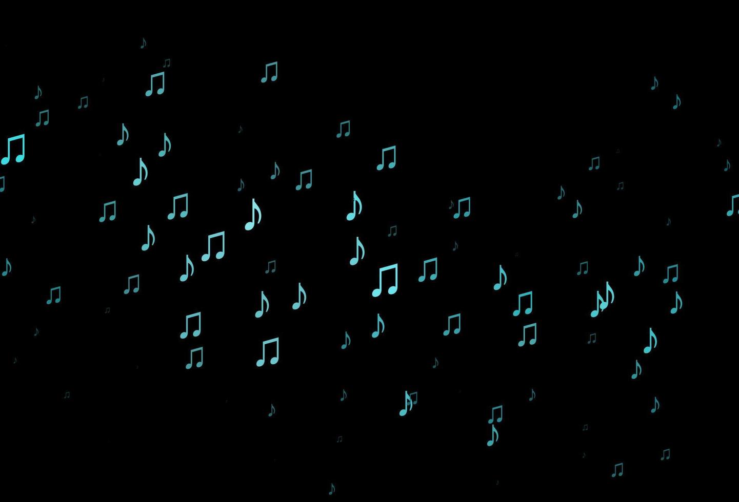 sfondo vettoriale blu scuro con simboli musicali.