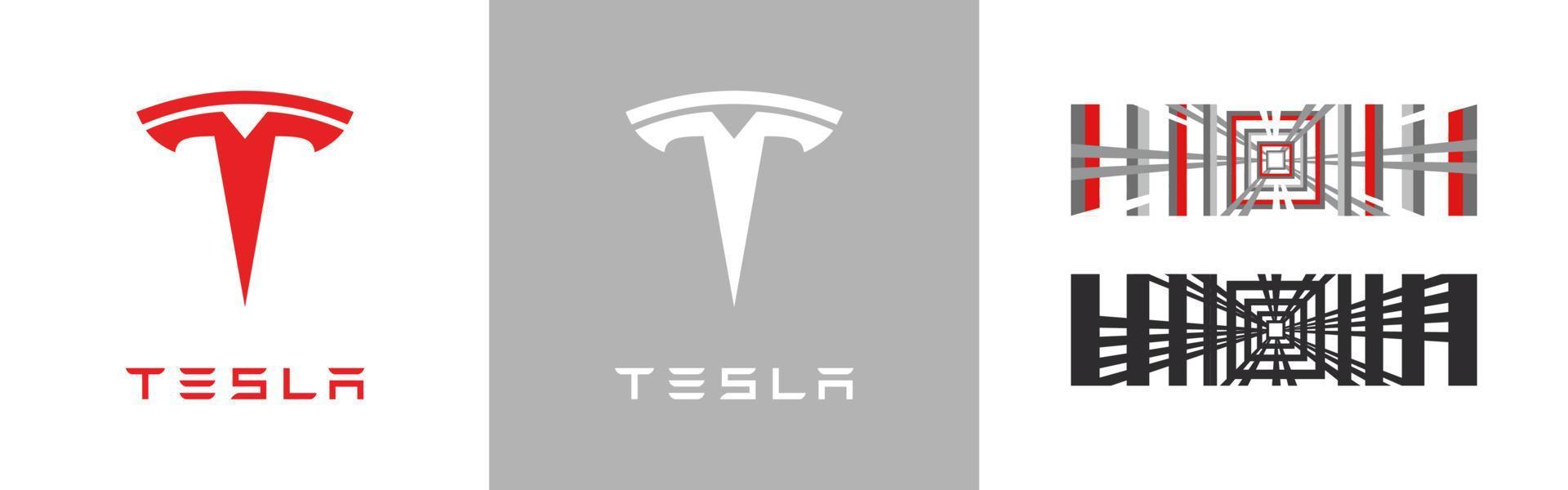 Tesla. tesla motori. moderno logo. eps 10 vettore. editoriale uso solo. vinizia, Ucraina. gennaio 10, 2023 vettore